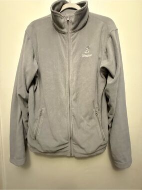 Disney Parks Light Gray Fleece Mickey Mouse Zip-up Sweater